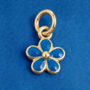 ciondolo massonico nontiscordardimé oro smaltato blu